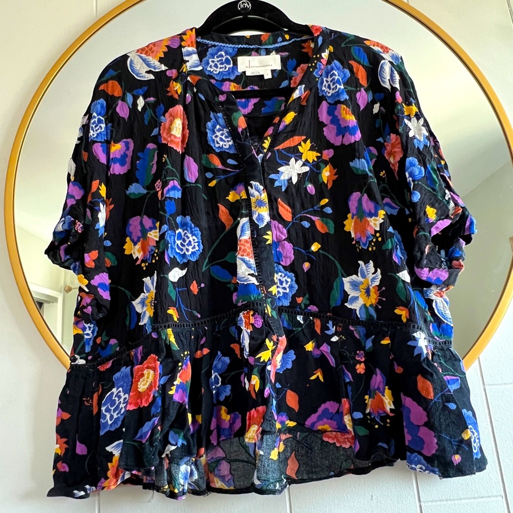 Anthropologie Josie Dolman Sleeved Top M